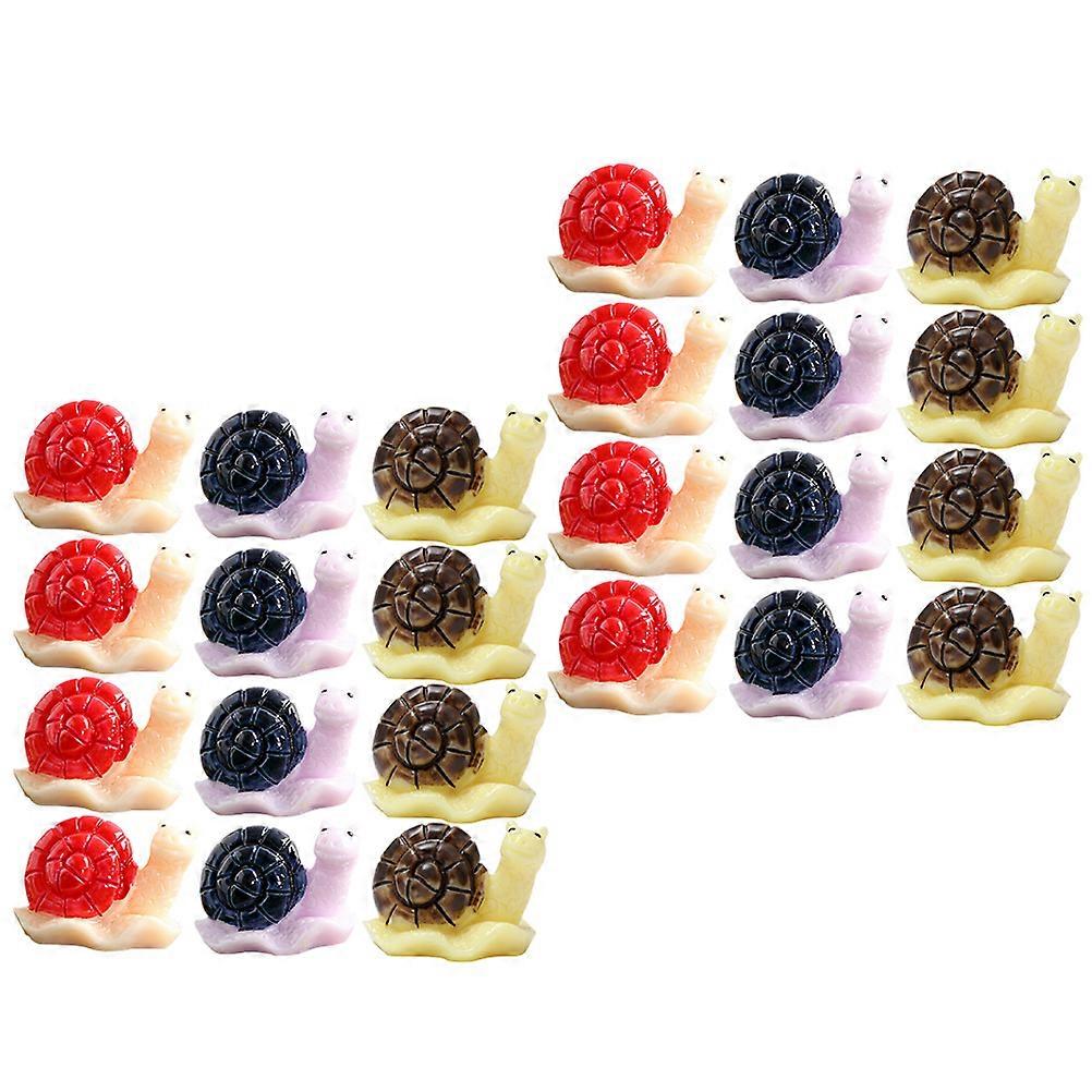 Mini Snail Resin Craft Statue for DIY Decor 96Pcs Assorted