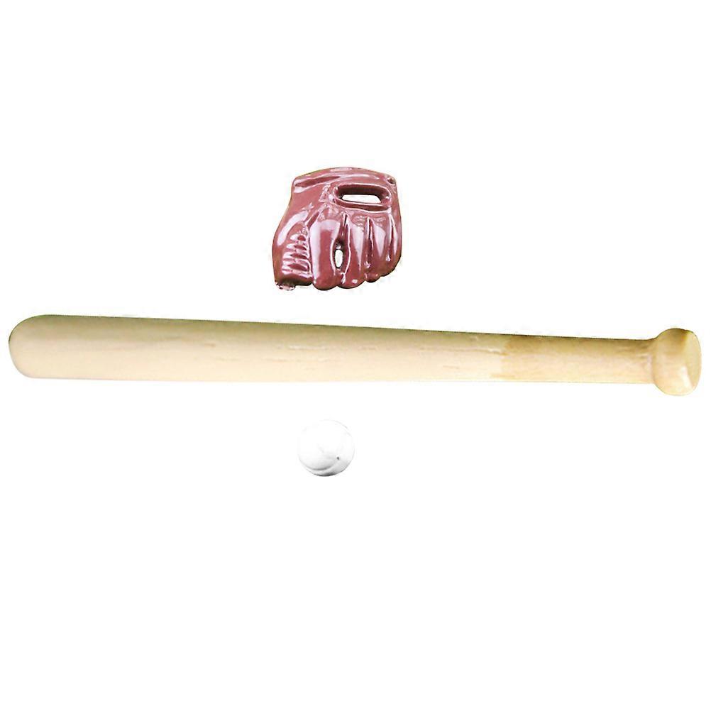 Mini Baseball Kit Miniature Baseball Bat Glove Set for Decor 3Sets