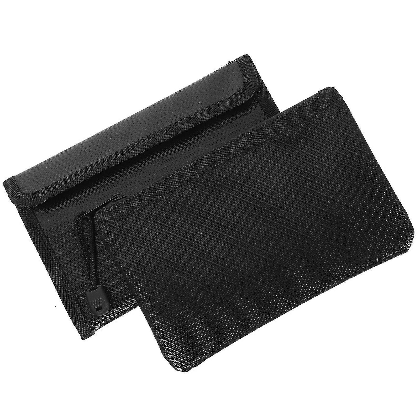 Black Fireproof File Bag for Document Protection 4Pcs File Safe Pouches