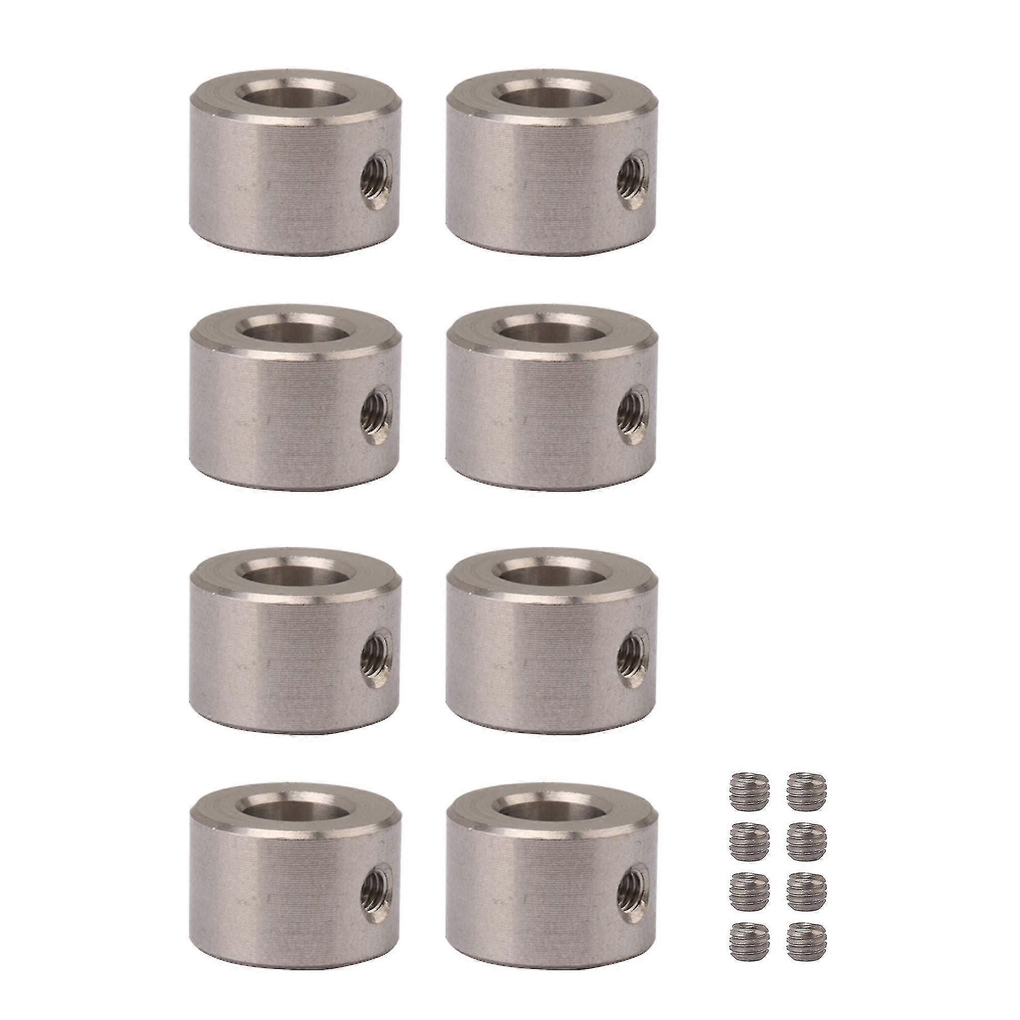 Screws 8pcs Silver Solid Steel Screw Shaft Collar Tools For Cnc Machine 6mm Bore