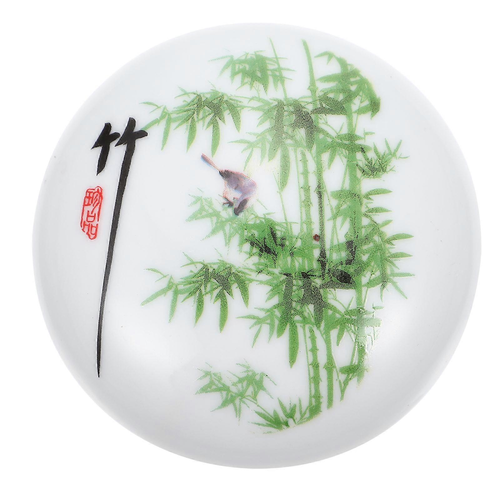 Artwork Ink Pad Ceramic Holder for Calligraphy Painting 2Pcs Set