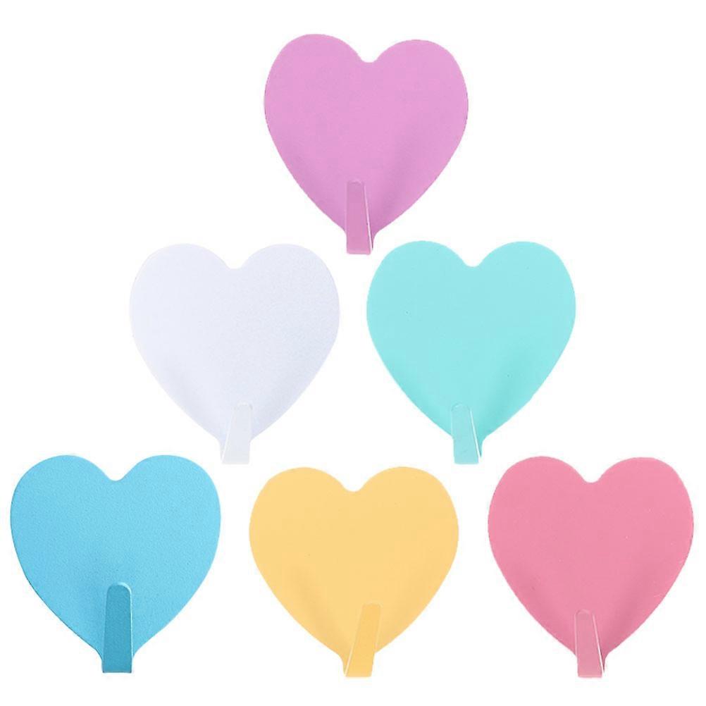 Heart Shaped Hooks 12 Pcs Iron Wall Hooks For Organizing Bedroom Living Room Kitchen Bathroom Assorted Color Easy To Install And Disassemble