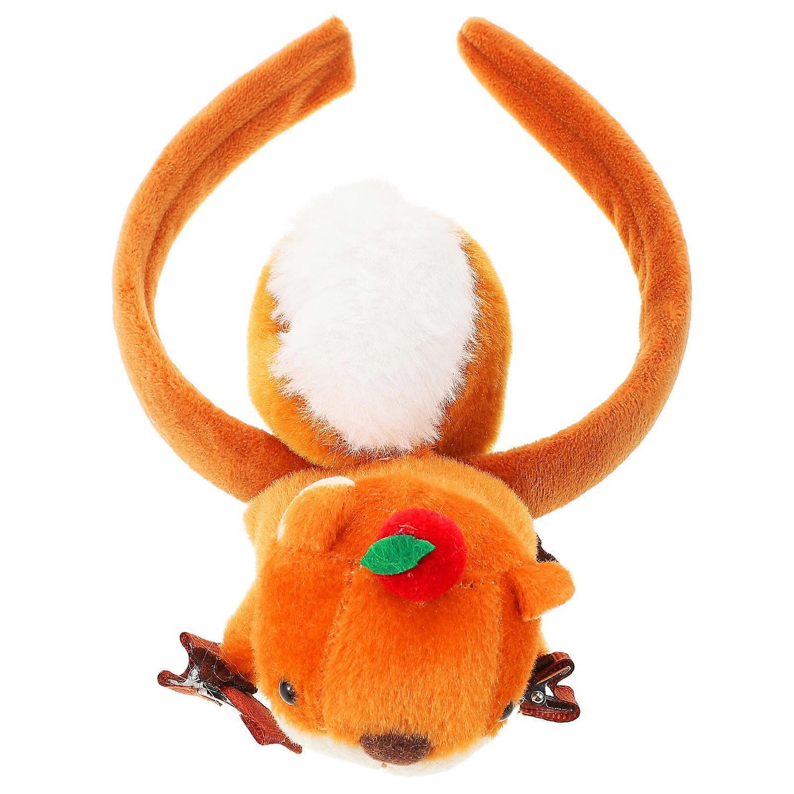 Animal Headband Squirrel Shape for Party Photo Shoot Winter Style Multi Cloth 1Pack