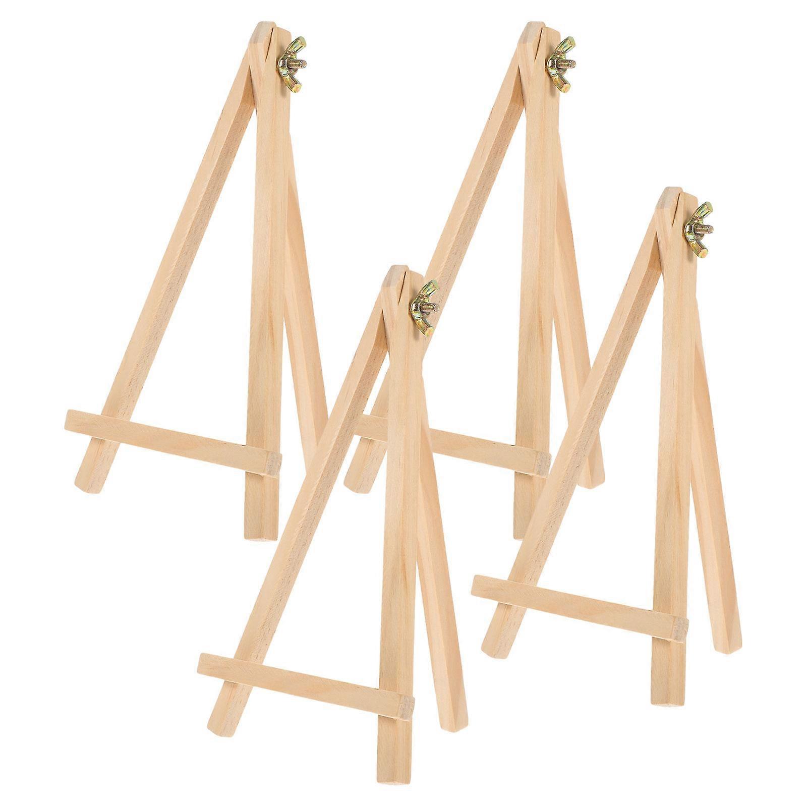 Khaki Wood Easel Display Stand 20Pcs Suitable For Photo Frame Indoor Decor Stable Support Triangular Design