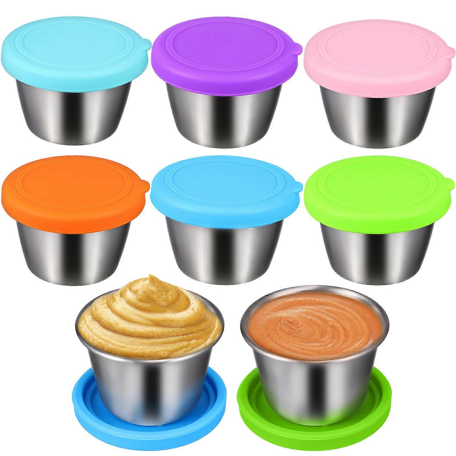 Salad Dressing Container With Silicone Lids Reusable 40Pcs For Multi-Purpose Condiment Storage Suitable For Barbecue Picnic And Outdoor Use