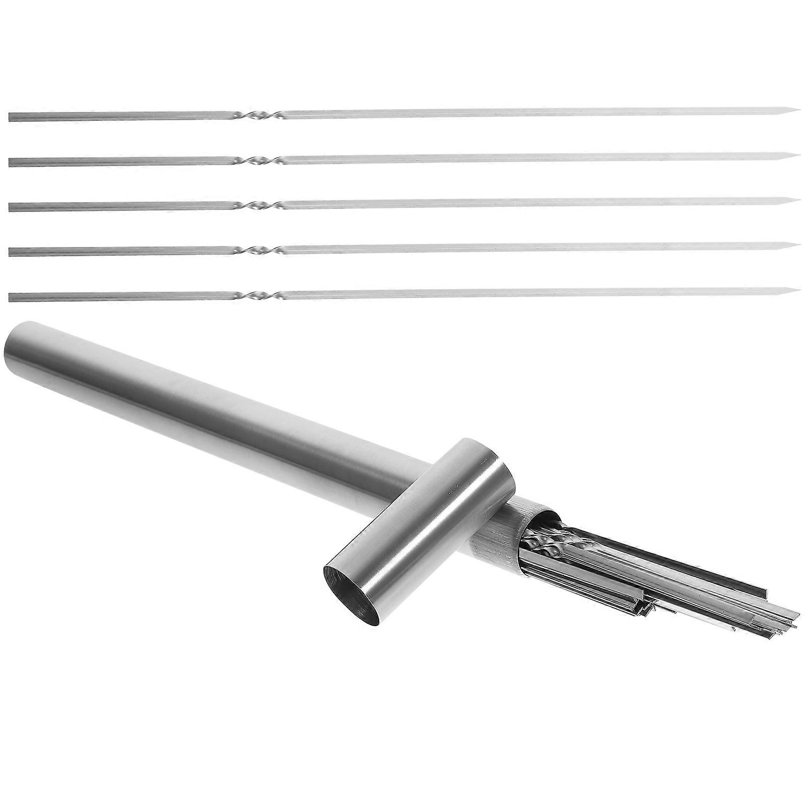 Stainless Steel Flat Skewers for Meat 1Set Silver Reusable Barbecue Skewers