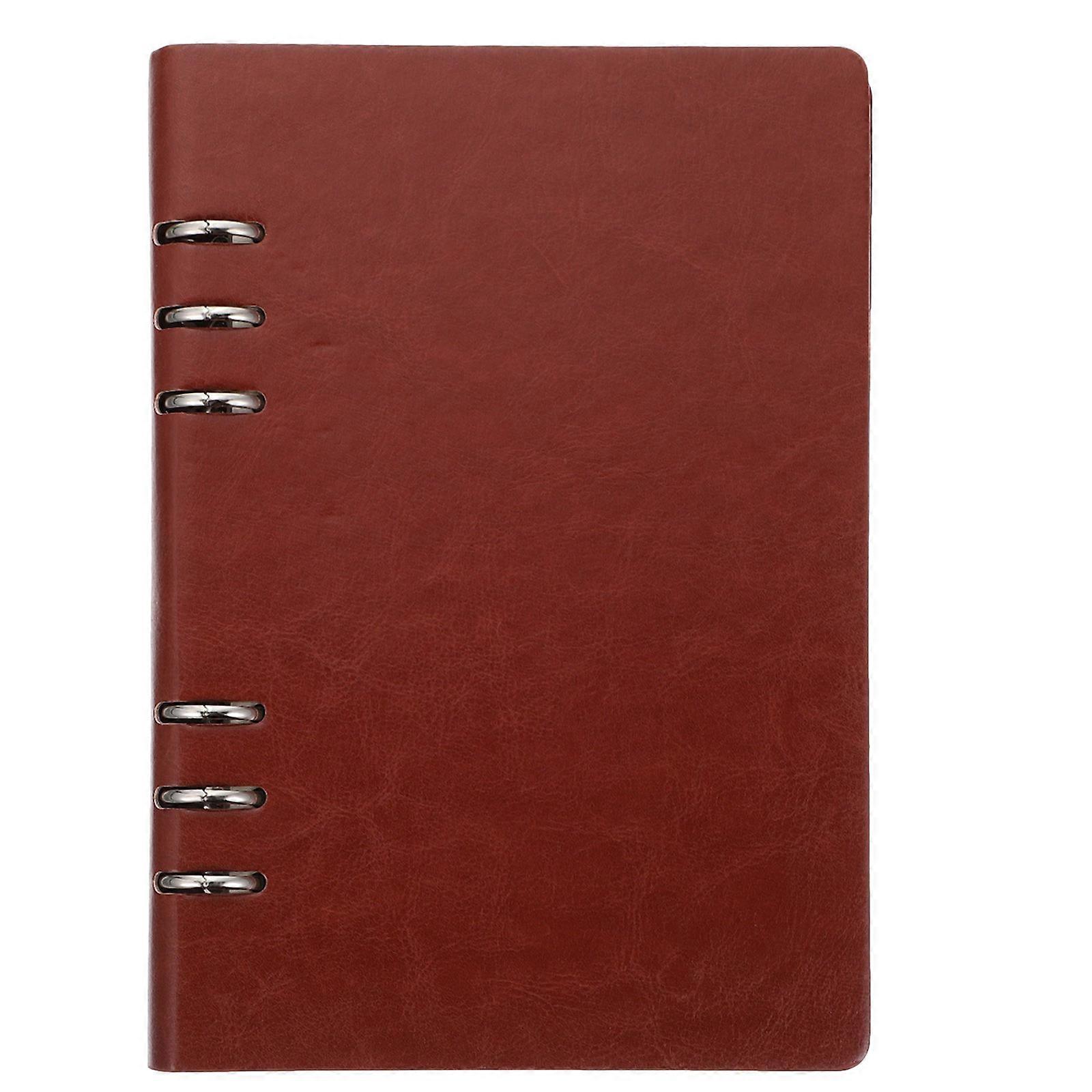 Agenda Notebook Loose-Leaf Notepad for Office Use 2Pcs Brown Journal