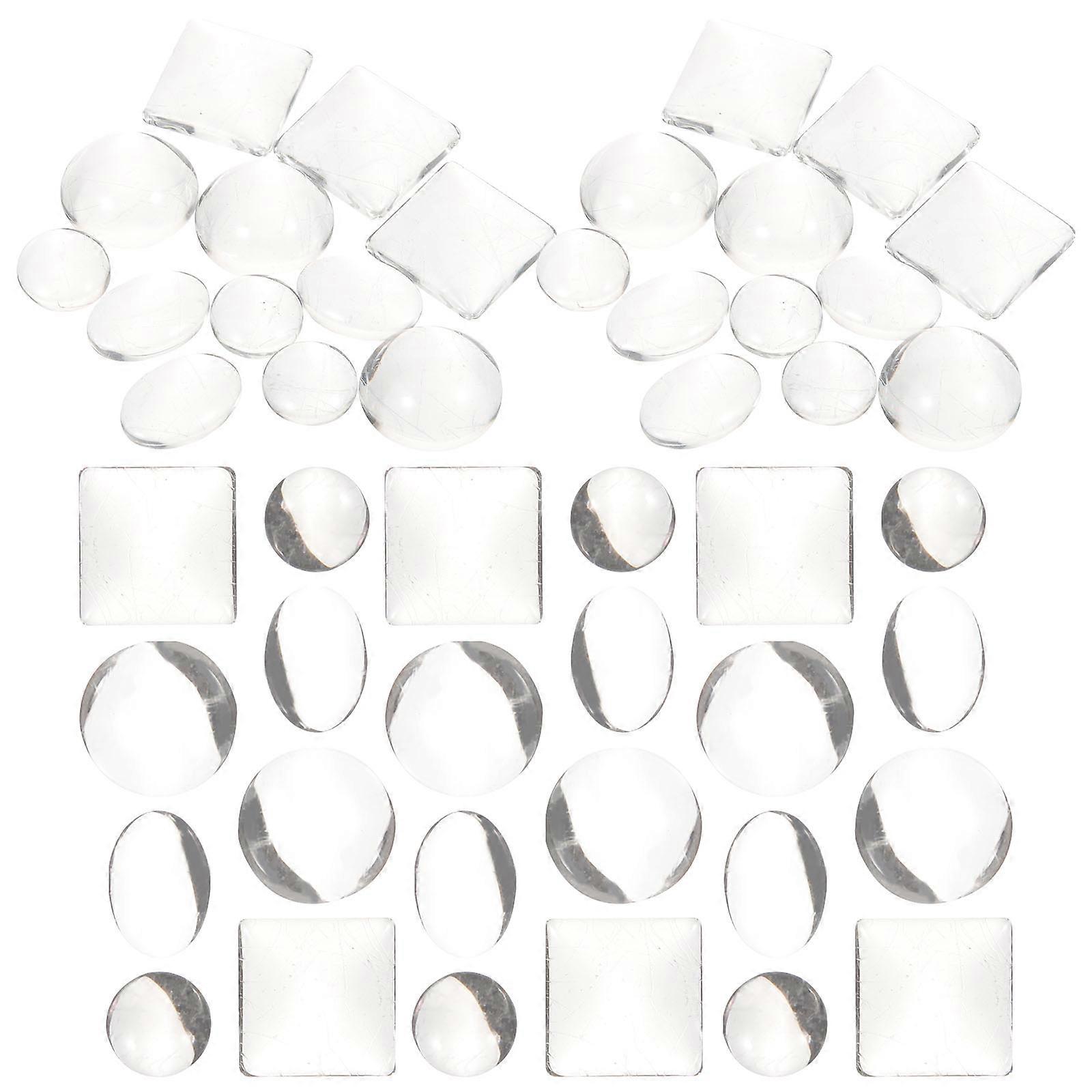 Transparent Flat Back Glass Cabochon Multi-Use Accessory for Diy Projects Glass Material Function 200Pcs