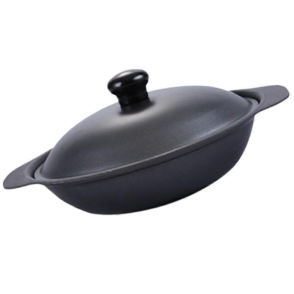 Iron Casserole Black Non-Stick Cooking Pot for Home Cooking and Daily Use 1Pack