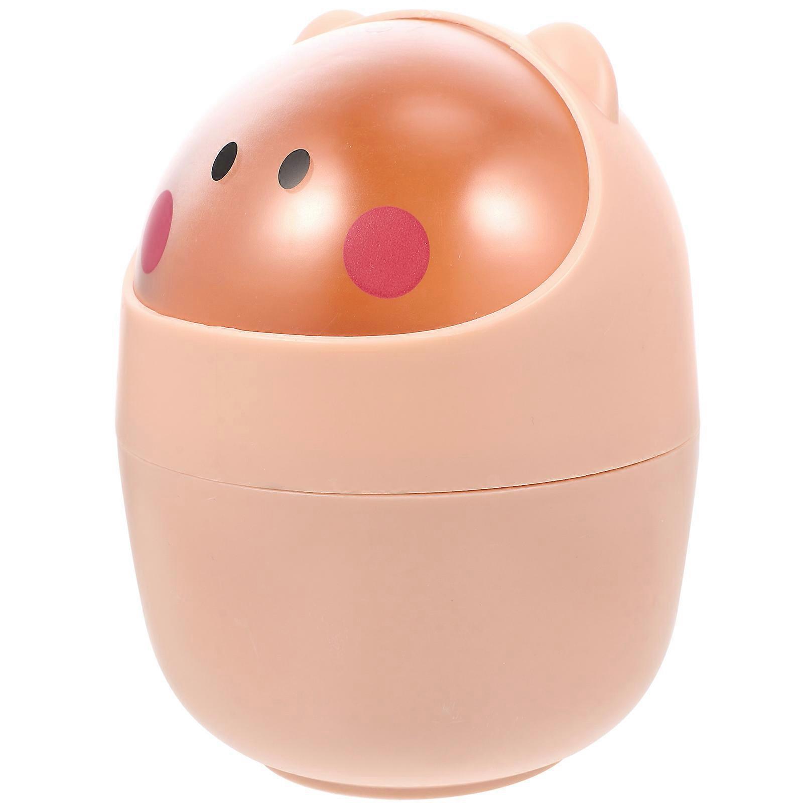 Mini Desktop Trash Can 2Pcs Pink PP Containers for Storing Space-Saving Garbage