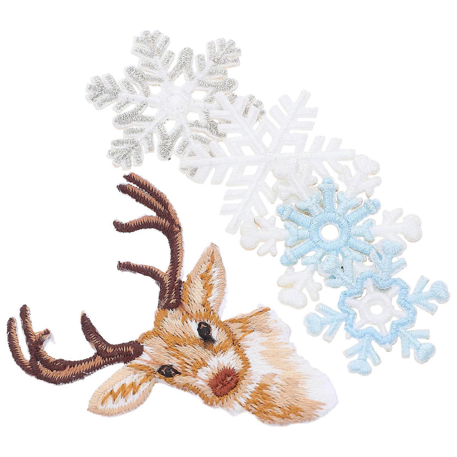 Christmas Snowflake Embroidered Patch for Clothing Decoration 12Pcs