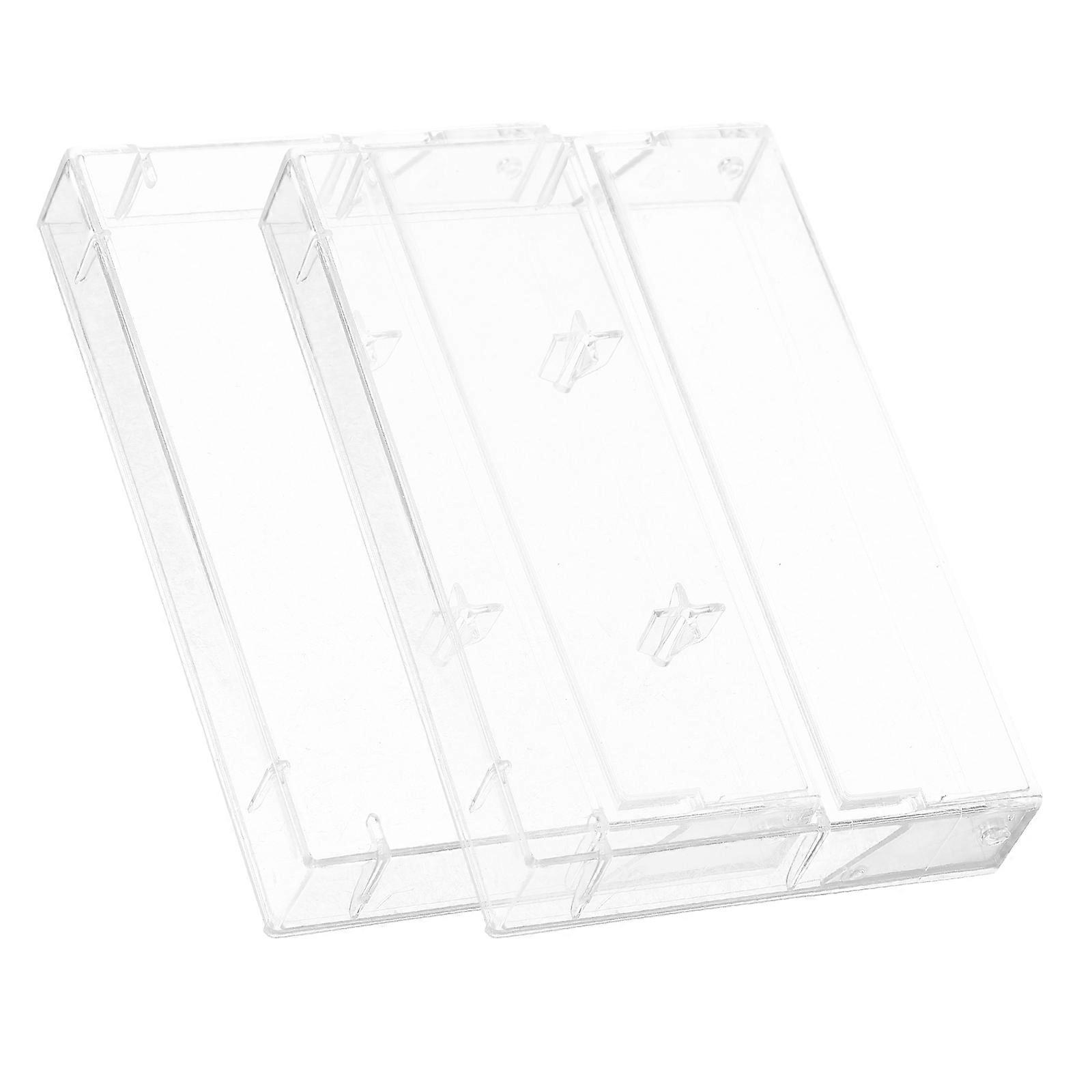 Audio Cassette Tape Storage Transparent Cassette Tape Case for 4Pcs