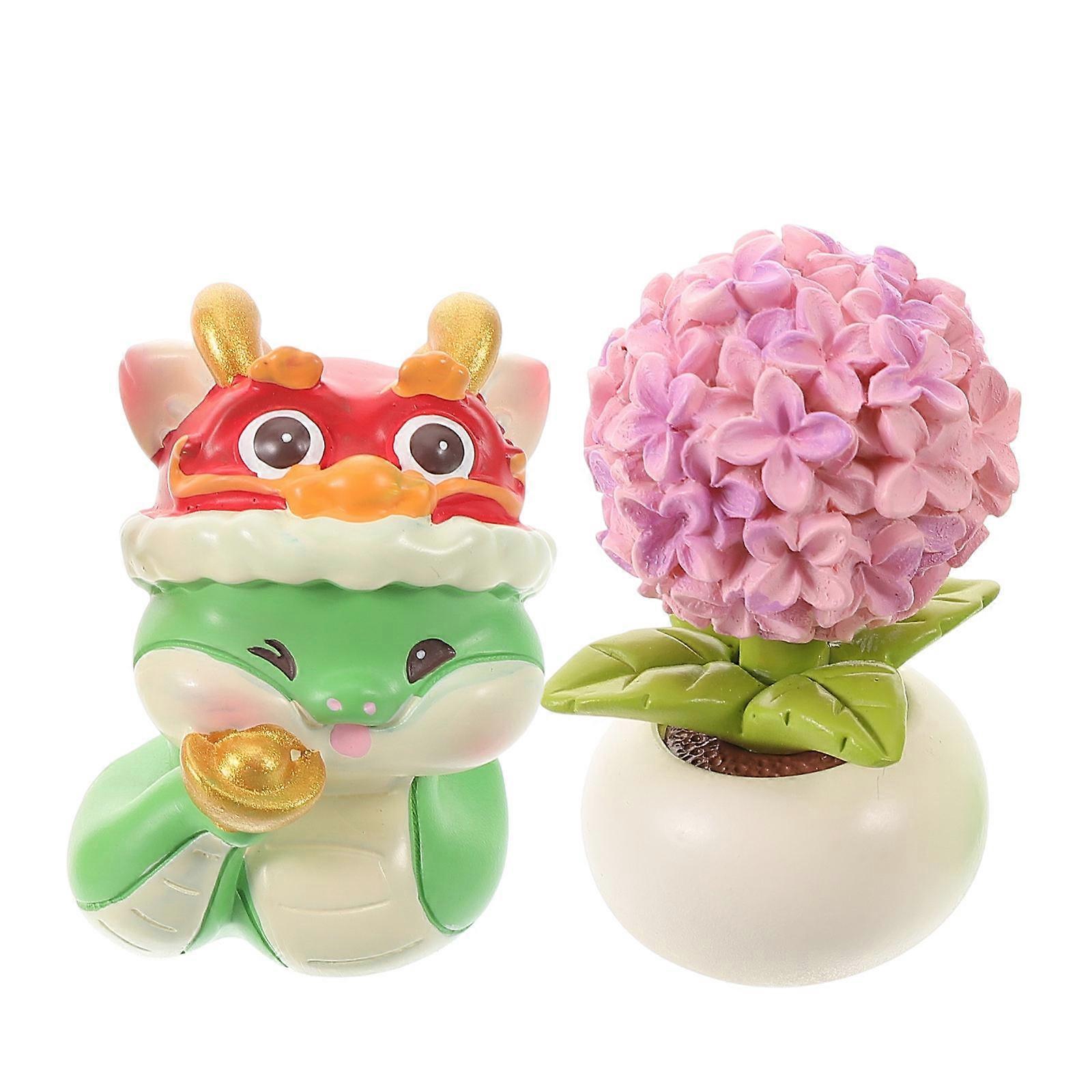 Chinese Zodiac Snake Figurine for Dashboard Ornament 8Pcs Set