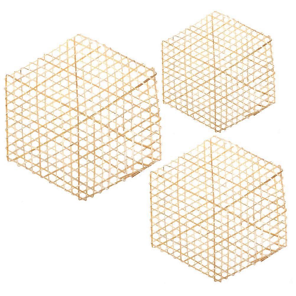DIY Decoration 15 Pcs Handwork Bamboo Weaving Pendants Suitable For Corners And Corridors Golden Hexagonal Craft
