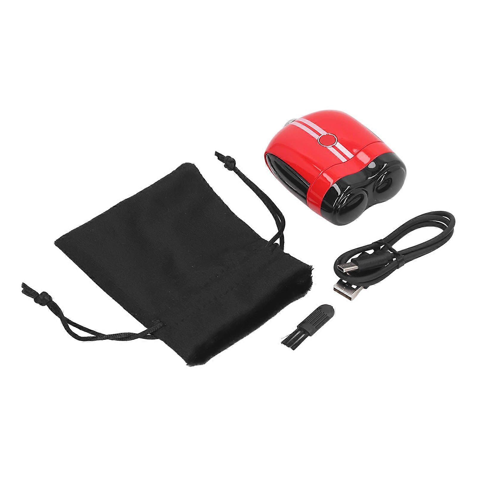 Electric Mini Beard Shaver Type C Charging Curved Net Wet Dry Dual Use IPX7 Waterproof Beard Clipper Trimmer Red