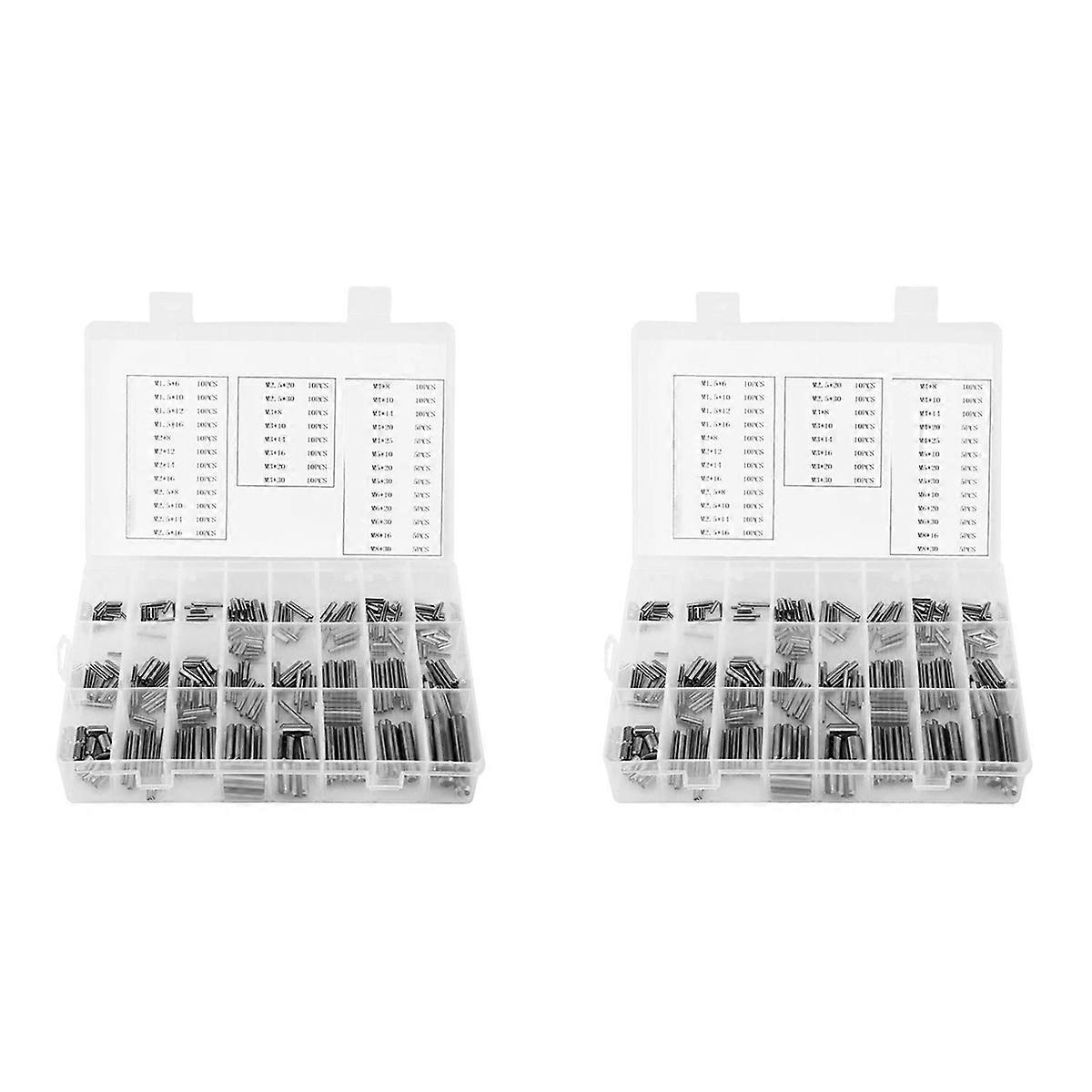 280Pcs Stainless Steel Slotted Spring ,Split Spring with Box