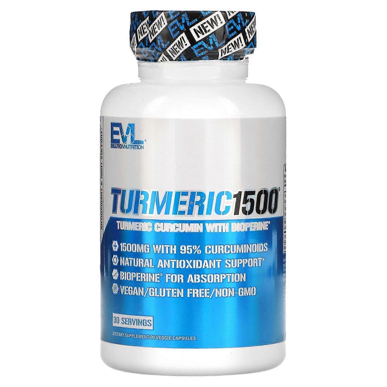 EVLution Nutrition, Turmeric1500, 90 Veggie Capsules