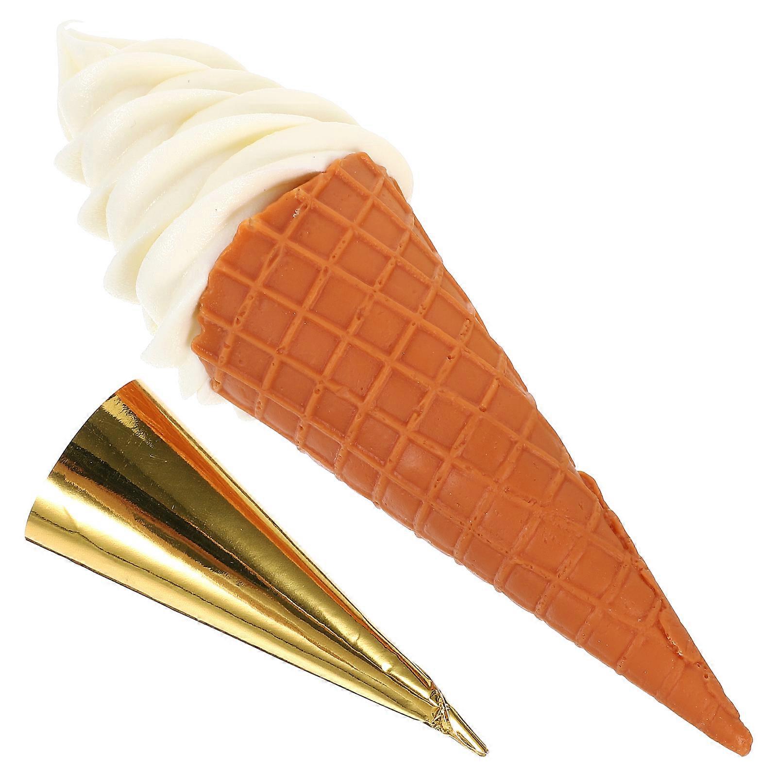 Fake Ice Cream Cone Artificial Ice Cream Dessert Model for Decor 5Pcs