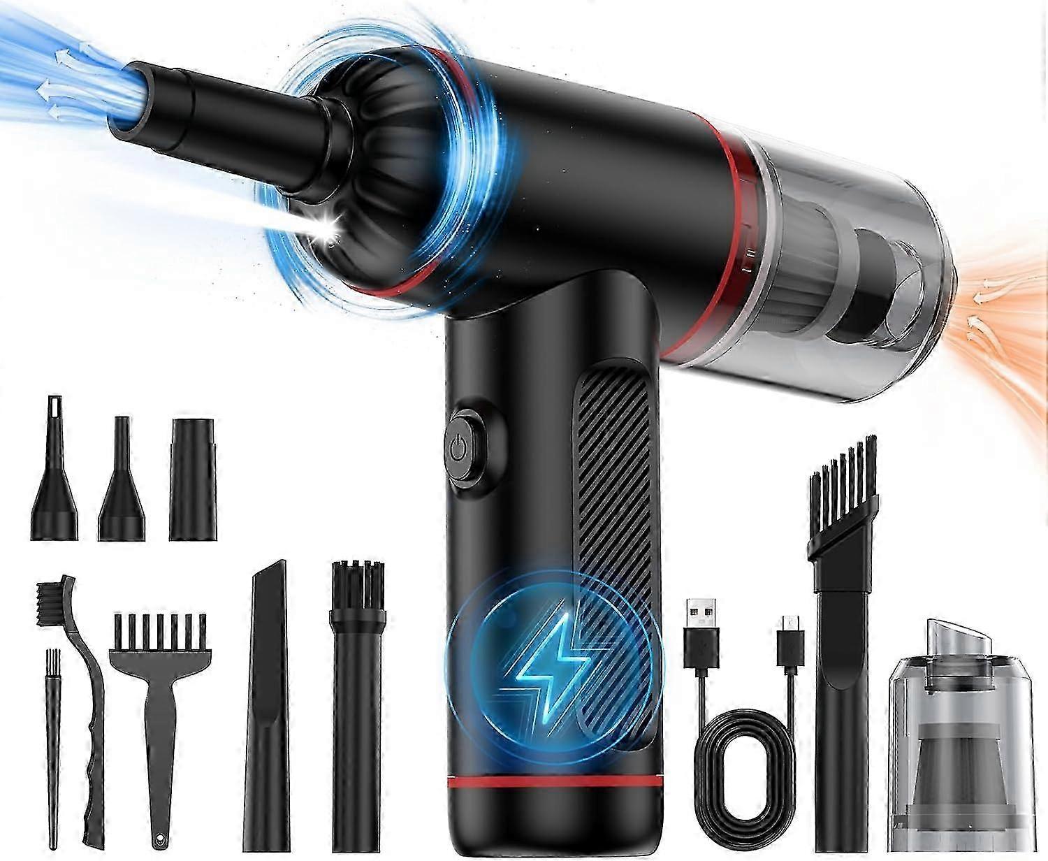 25-26 Compressed Air Duster, Adjustable Cordless Blower for Keyboard Cleaning