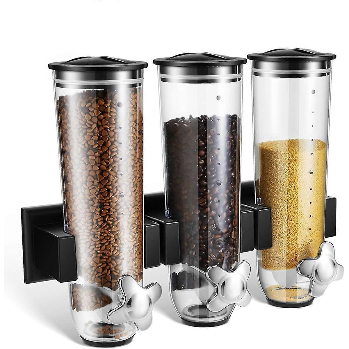 Candy Dispenser Wall Mounted,Triple Dry Cereal Grain Dispenser