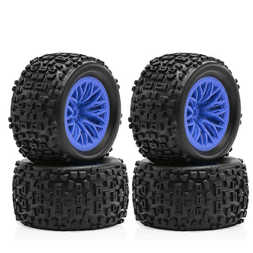 Tires Small Granite Small Typhoon Branch Wheels + Rock Tires W262 Accessories for 1/18 ARRMA / 1/18 TYPHON GROM GRANITE (Blue)