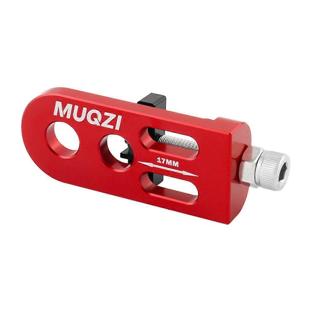 Single Speed Chain Tensioner Adjustable Double Hole Bicycle Chain Adjuster Chain Stabilizer Wear- 10mm Red