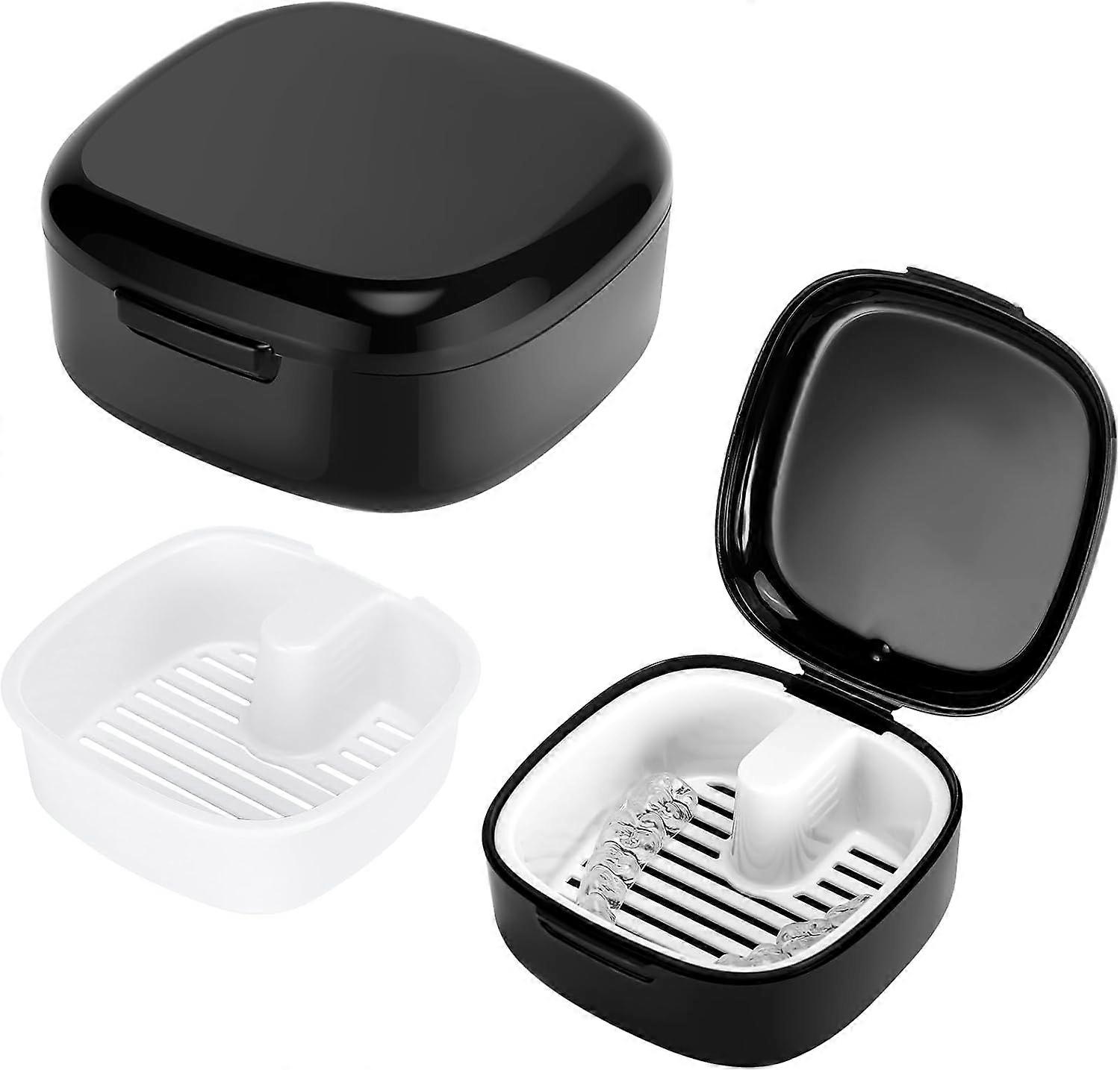 Denture Storage Box with Sieve, Orthodontic Appliance Box,Denture Box