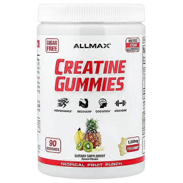 ALLMAX, Creatine Gummies, Tropical Fruit Punch, 1,250 mg, 90 Gummies
