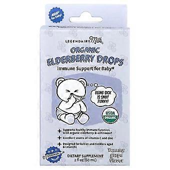 Legendairy Milk, Organic Elderberry Drops, 6+ Months, Yummy Grape, 2 fl oz (60 ml)