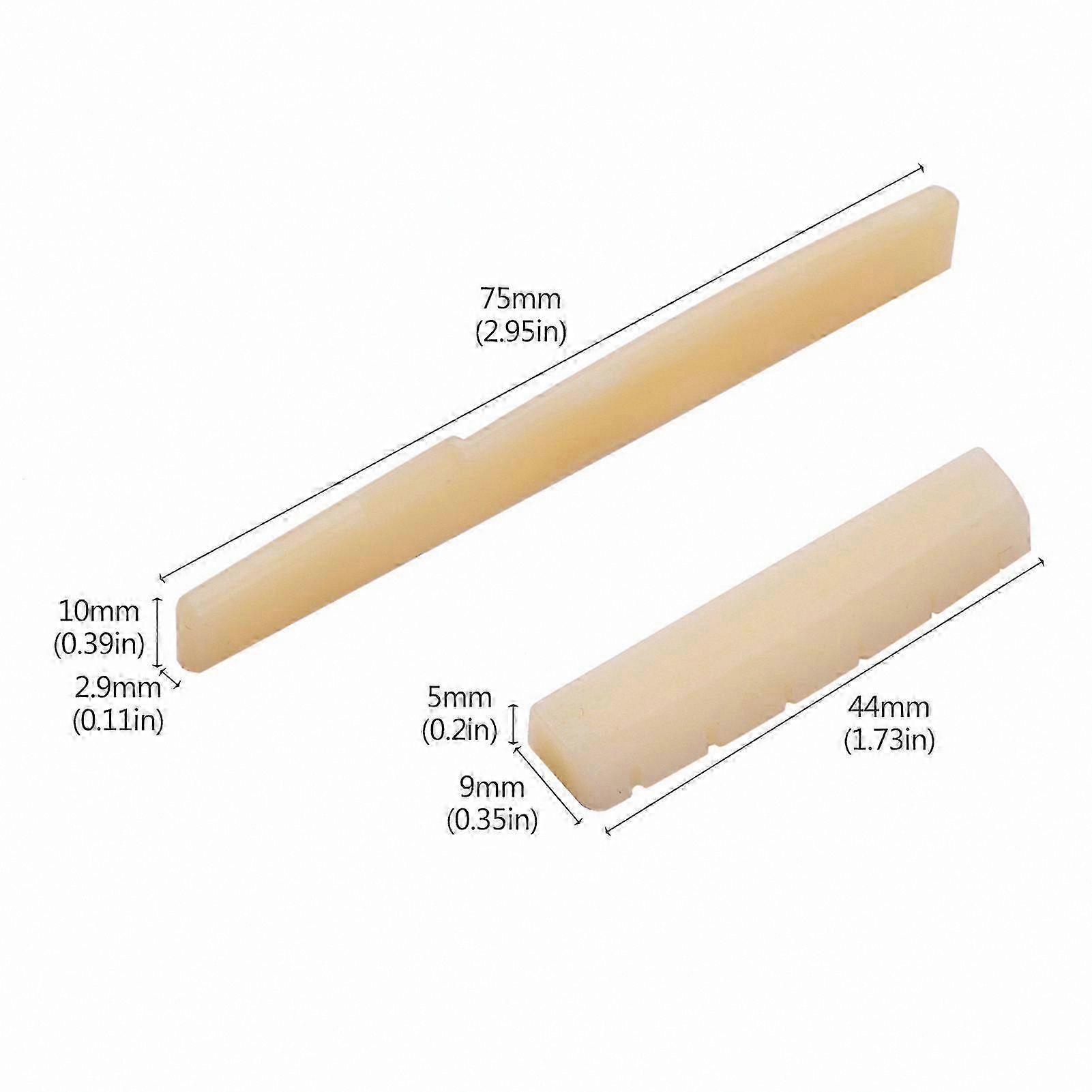 Acoustic Guitar Bone Saddle and Nut Set for 6-String Instruments