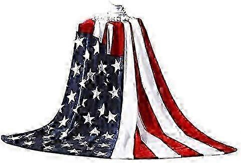 Fleece Blanket for Sofa - American Flag Design, Warm and Cozy