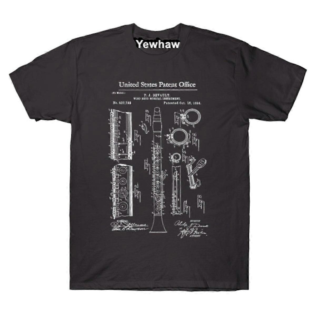 Tricou alb cu model clarinet