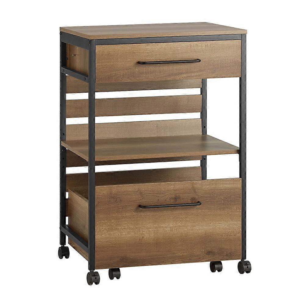 SoBuy FKW118-PF, Carrello da cucina vintage industriale, carrello da cucina con ruote, carrello di servizio funzionale con cassapanca mobile Netura...