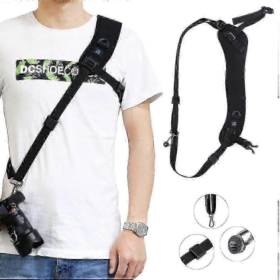 PULUZ Quick Release Anti-Slip Soft Pad Nylon Breathable Curved Camera Strap with Metal Hook for SLR / DSLR Cameras miao4