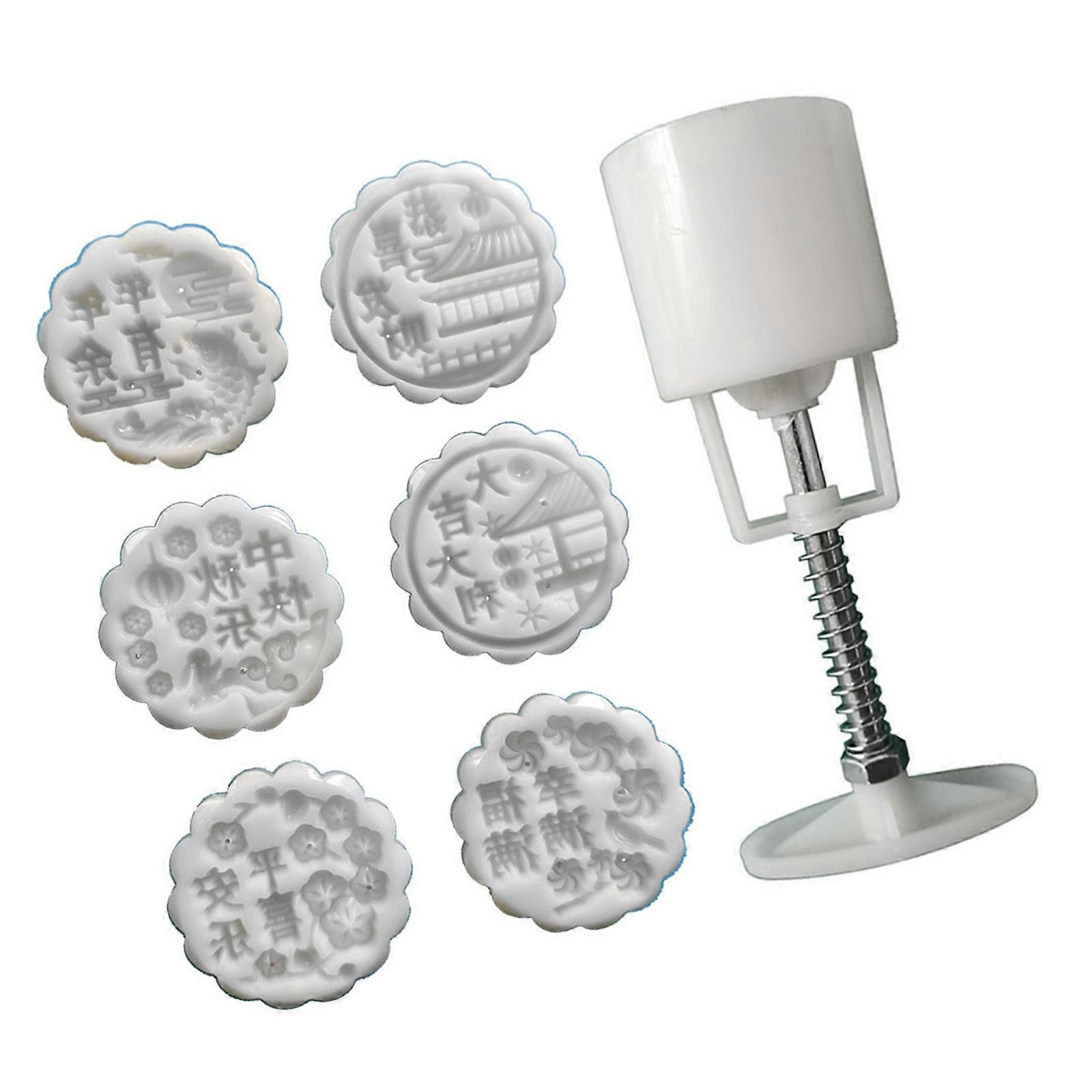 MidAutumn Festival Moon Cake Maker Baking Tool 3D Characters Pattern Moon Cake Molds Hand Press Mold Pastry Tool Multicolor