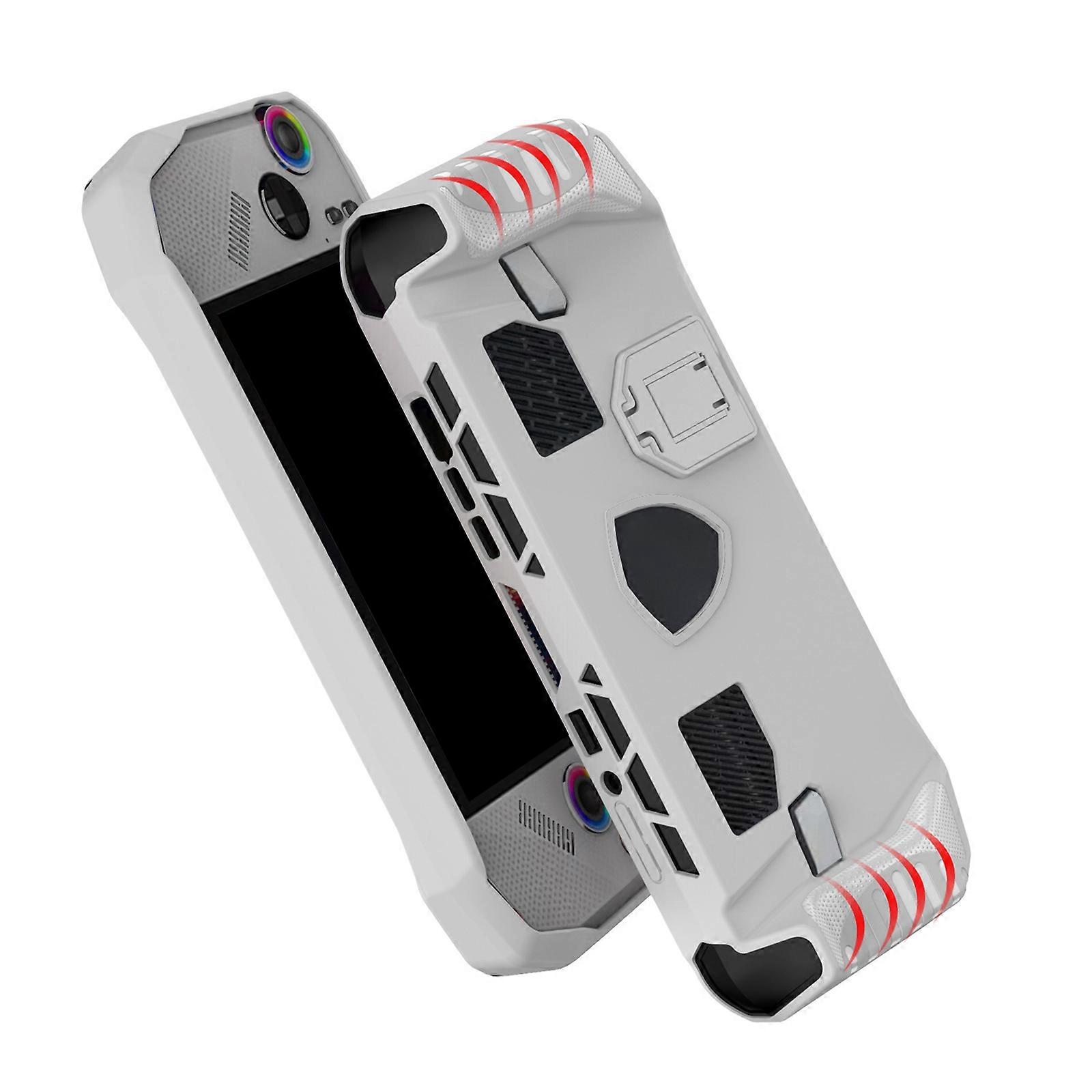 Impact Resistant Handheld Accessory Case Featuring Built In Stand Double Orientation Support for Claw 8 Ryzen Edition  White