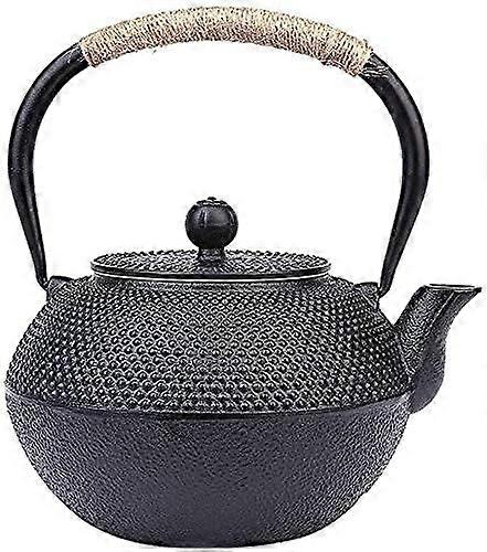 Japanese Style Cast Iron Teapot With Infuser 0.9L Stovetop Safe Kettle For Loose Leaf Tea