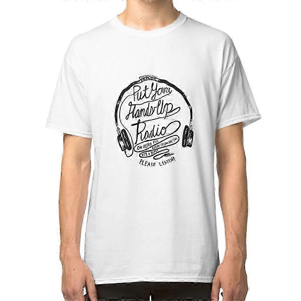 Coloque as mãos para cima do rádio! Microfone presente! Camiseta