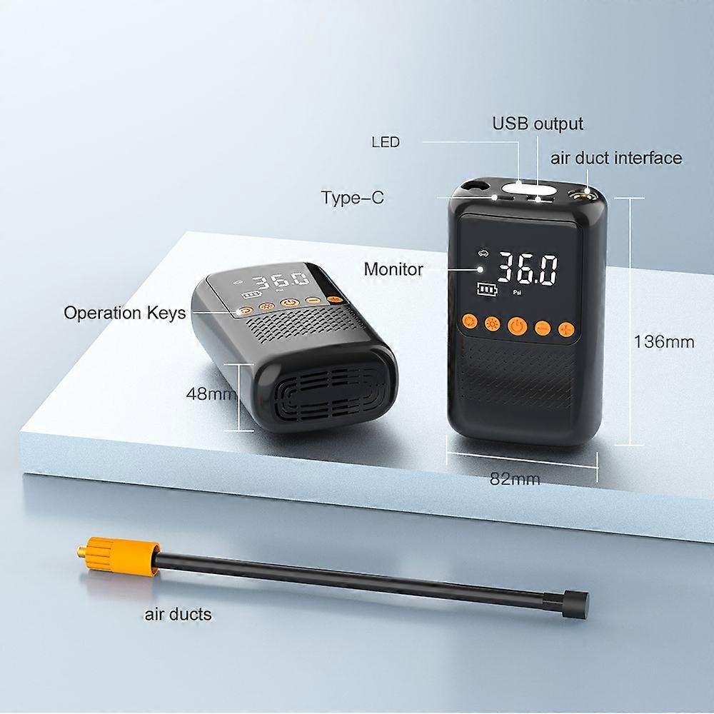 Cordless air compressor for car 150PSI portable tire inflator with LED light and auto-off