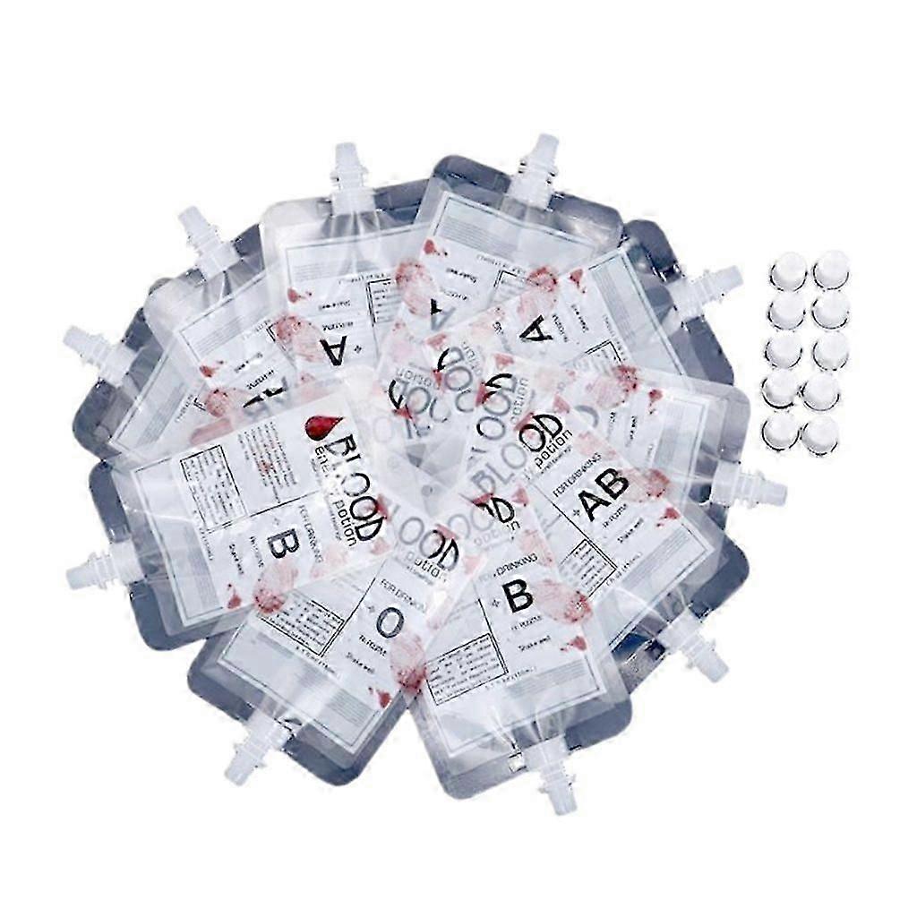 10pack Halloween Blood Bag For Drinks Reusable Container Juice Pouch Prop,rzd1