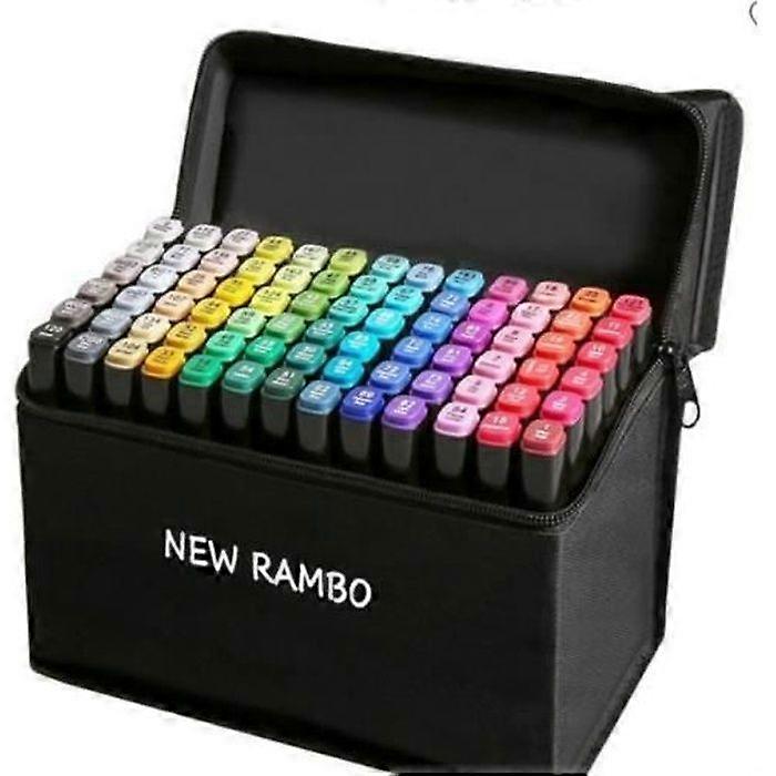 Markers - Alcohol - 80 Colors - Dual Tip - Permanent - Opaque