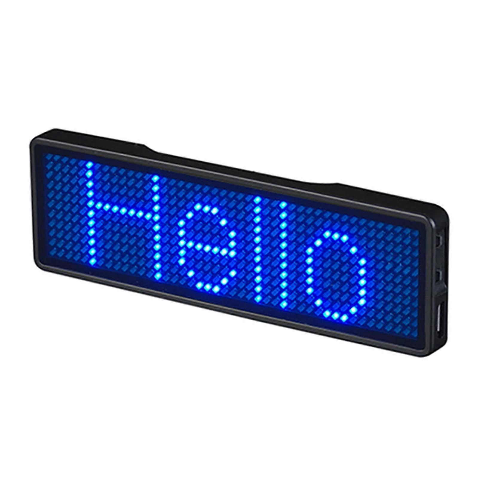 BToBackyard Rechargeable Digital Led Badge Diy Programmable Scrolling Message Trademark Mini Led Display Led Name Sign Tag For Party Event Conference