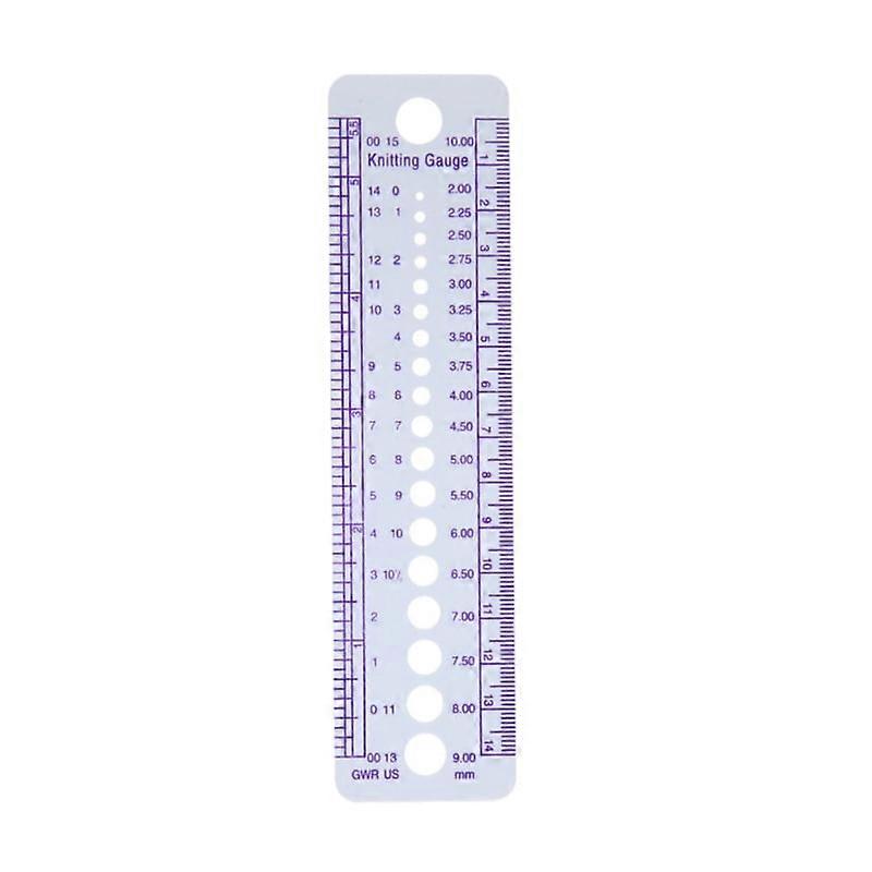 Knitting Needle Ruler Gauge Ruler Sewing Tools for Sewing Needle