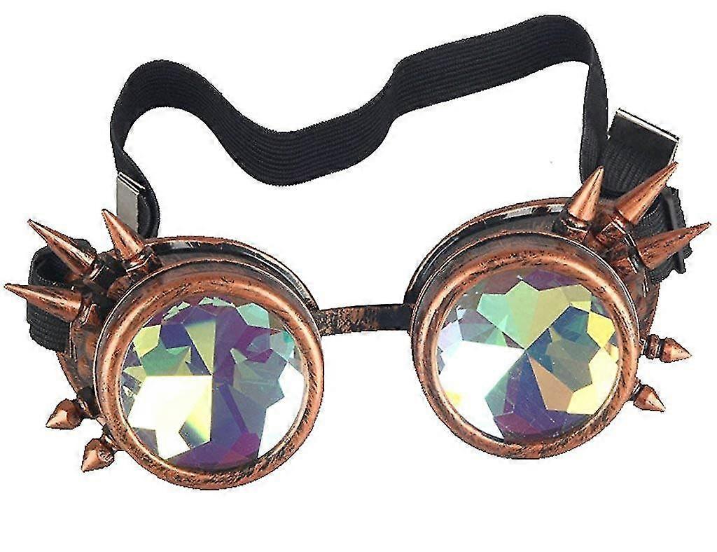 Moda Steampunk Caleidoscopio Gafas Remaches Cosplay Gafas