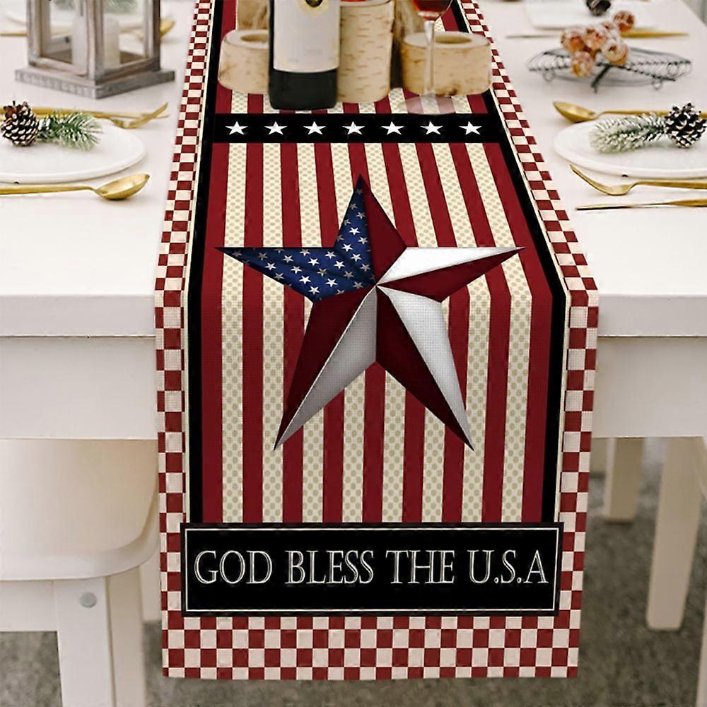 Patriotic Table Runner Dining American-Flag Dwarf Table Runners 70x13Inch