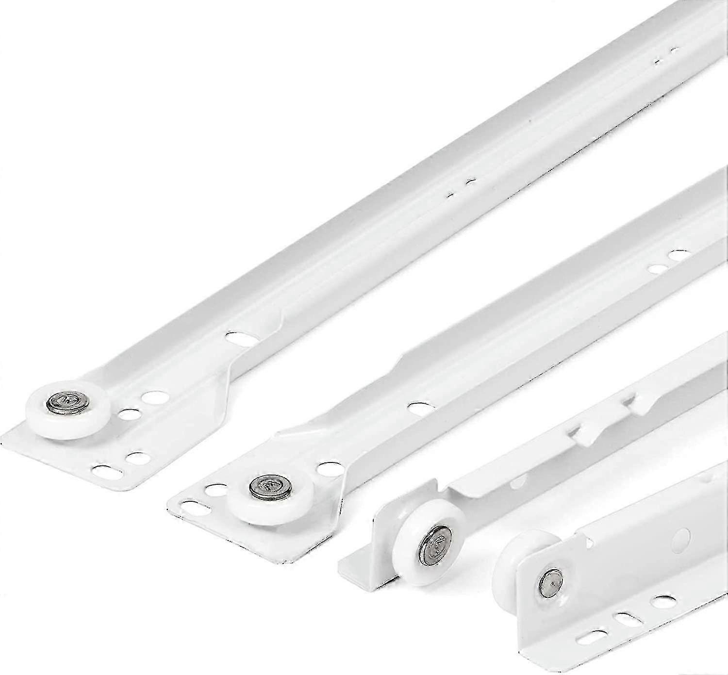 Drawer Slides 350mm, 4-Pack, Partial Extension, White Sliding Drawer Rails Kit SZRH