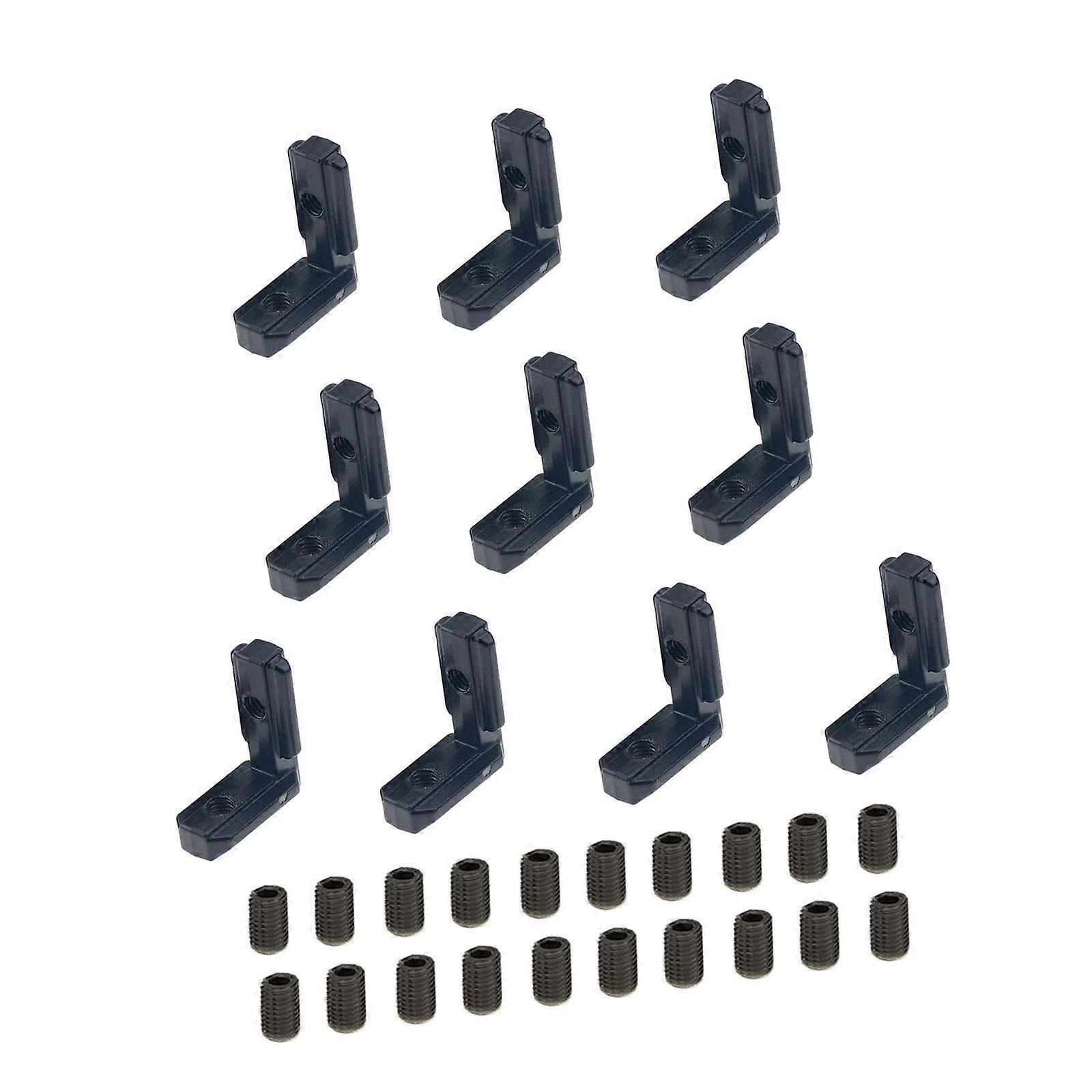 Pack Of 10 Angle Brackets Inner Corner Connector with Screws L Shape Angle Connectors Simple to Use for T Slot Profiles