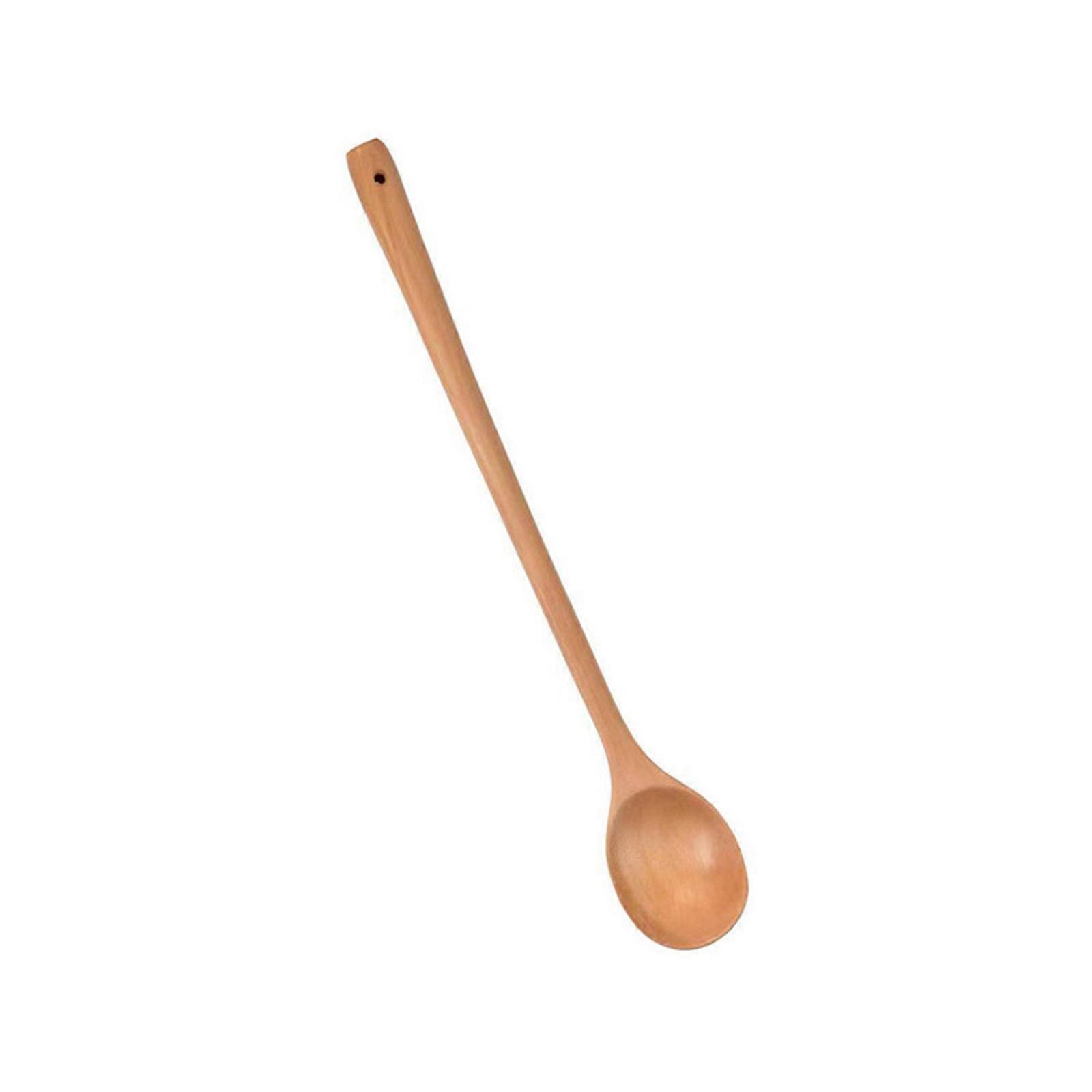 User friendly Extended Handle Cooking Spoon For Deep Pot Stirring Mixing And Serving Durable Wooden Kitchenware  B