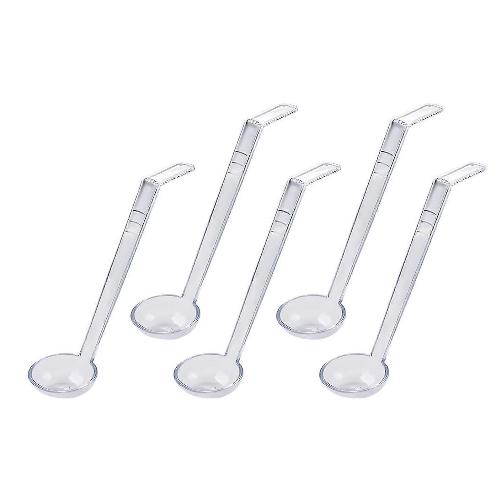 Set of 5 Clear Serving Ladles Long Handle Buffet Utensils for Cocktails Gravy Juices Catering