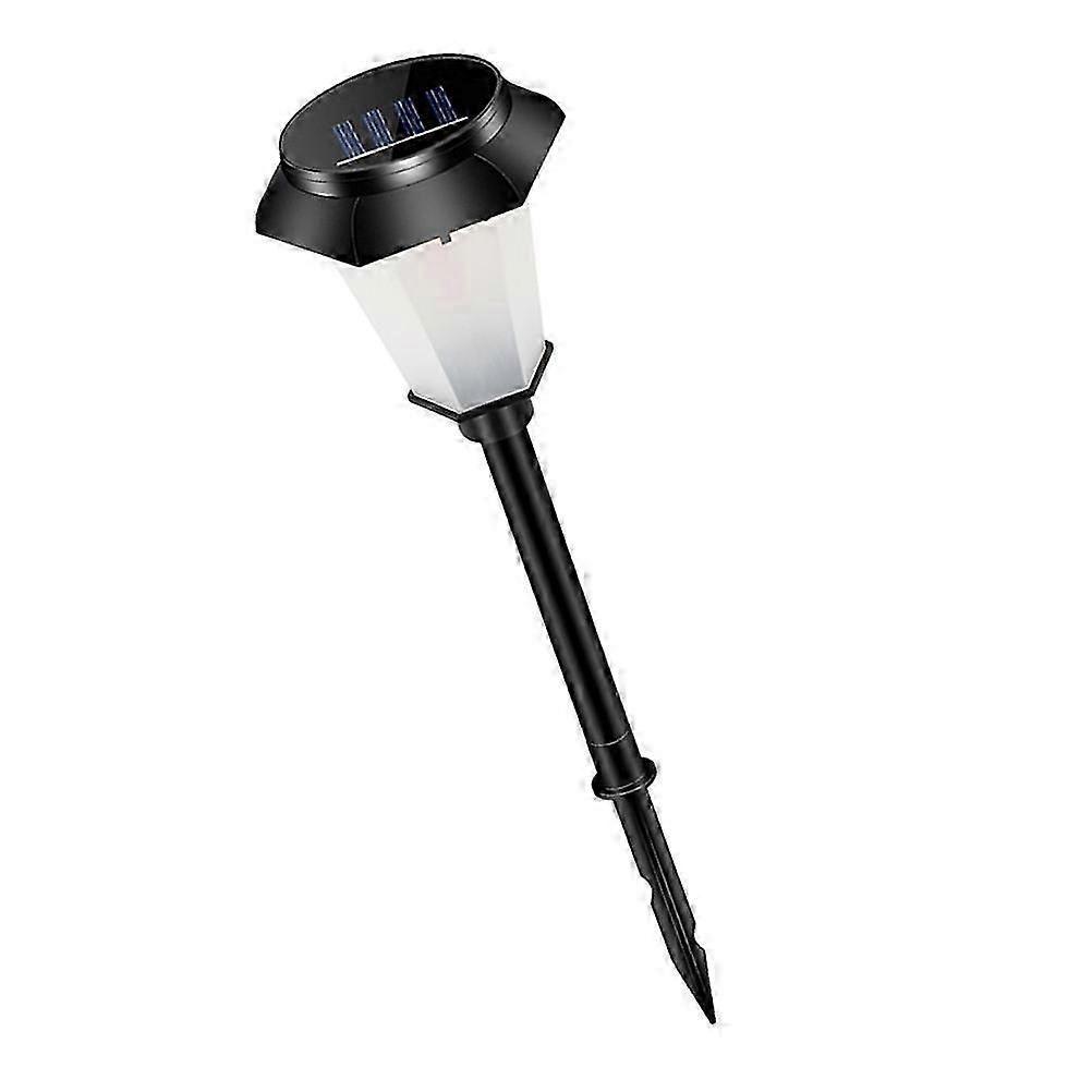 أضواء خارجية تعمل بالطاقة الشمسية مقاوم للماء محاكاة اللهب لحديقة مسار الفناء ساحة أسود 3.7X3.7X14.2in 1Pack